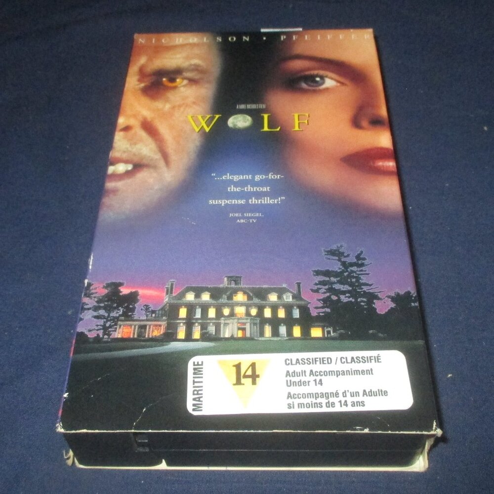 Wolf (VHS, 1994) Jack Nicholson Michelle Pfeiffer Horror Movie